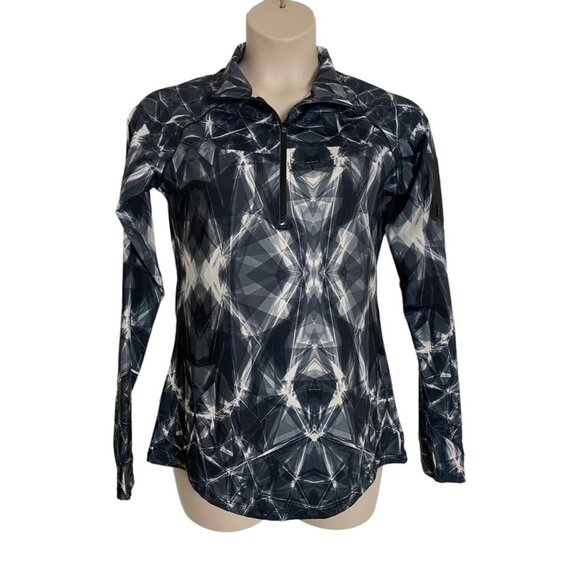 Icyzone Woman's XL Cycling Workout Long Sleeve Shirt Yoga Running 1/4 Zip Pocket - Picture 1 of 7